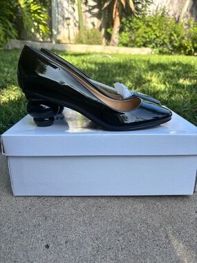 Fun Patent Leatherette Ball Heel Pumps - Women
